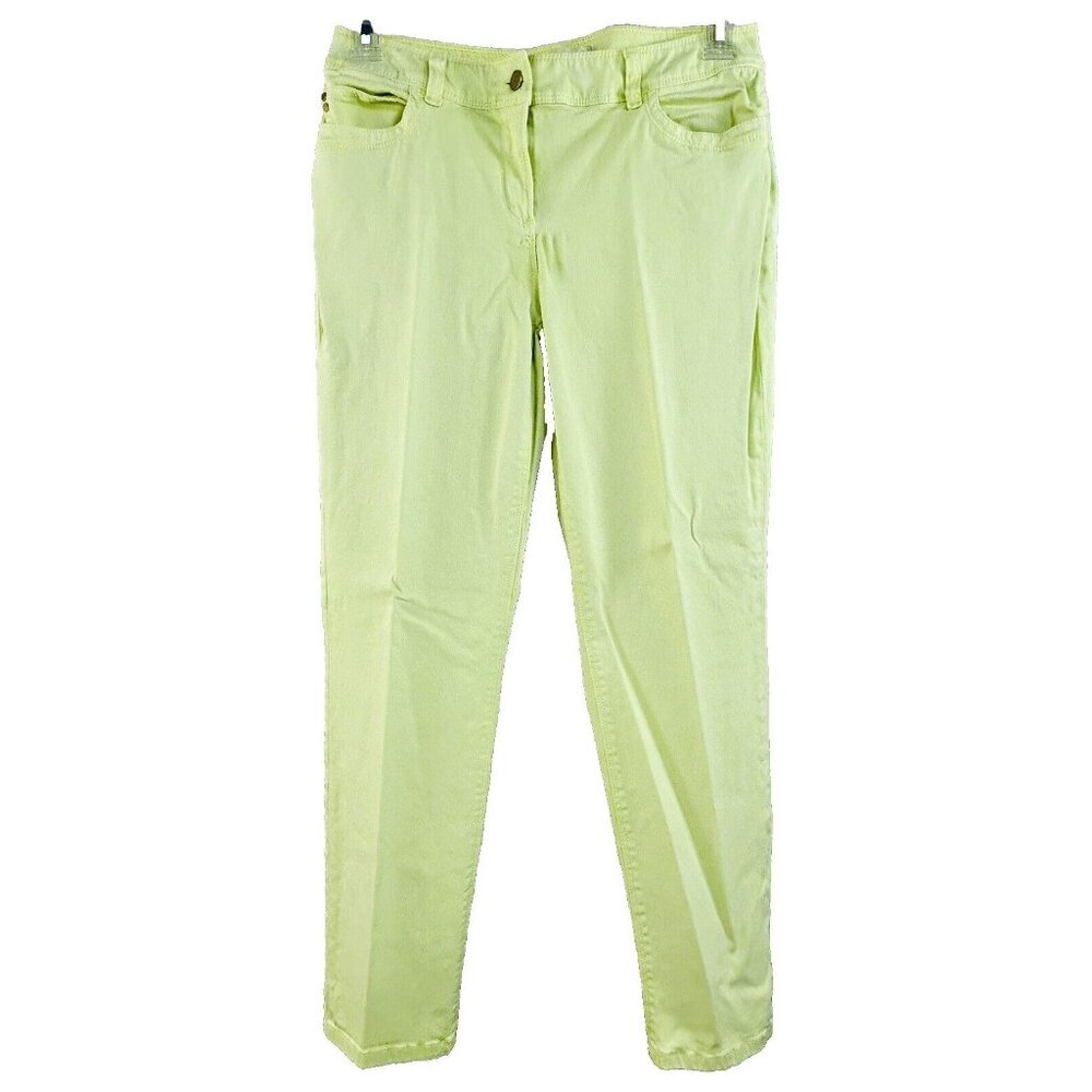 Chicos Skimmer Pants Stretch Stretchy Jean Like Neon Yellow Size 0 (4) S